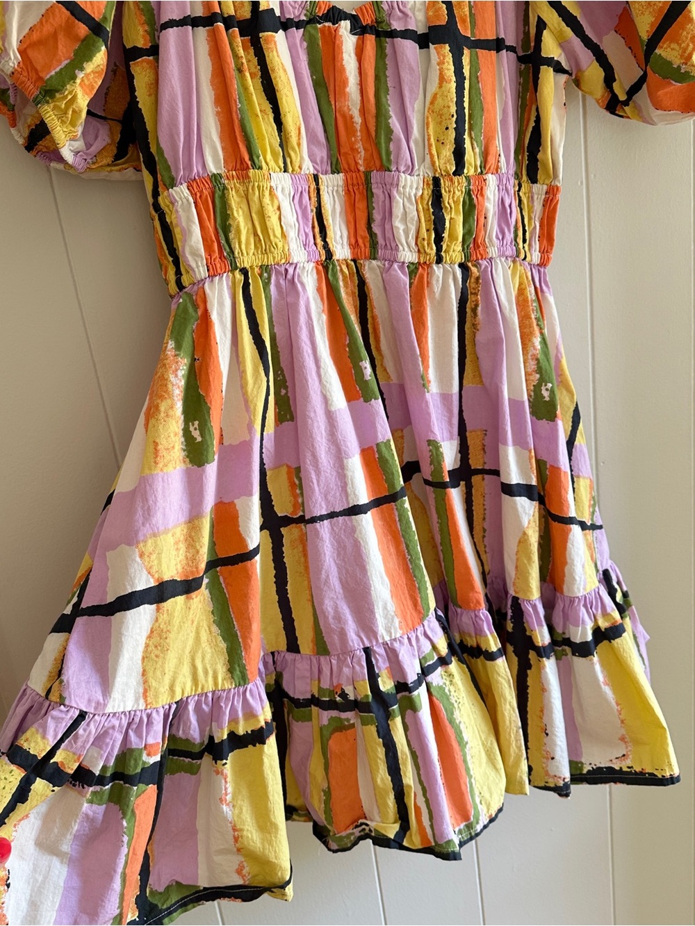 Cleobella Iona Puff Sleeve Mini Dress Size Medium - Picture 3 of 7